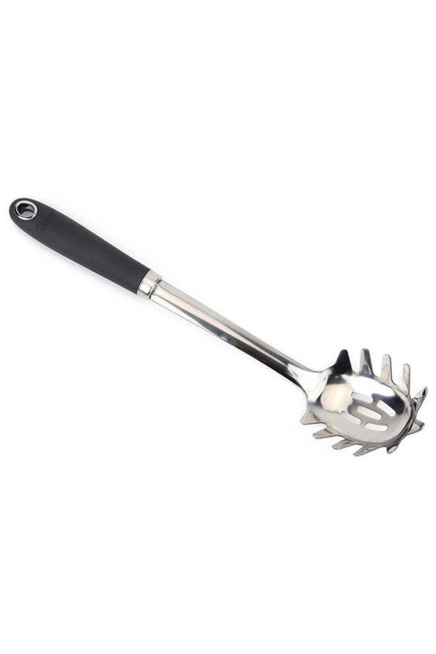 Home Pro Stainless Steel Pasta Server With Handle Silver/Black 31.3 cm