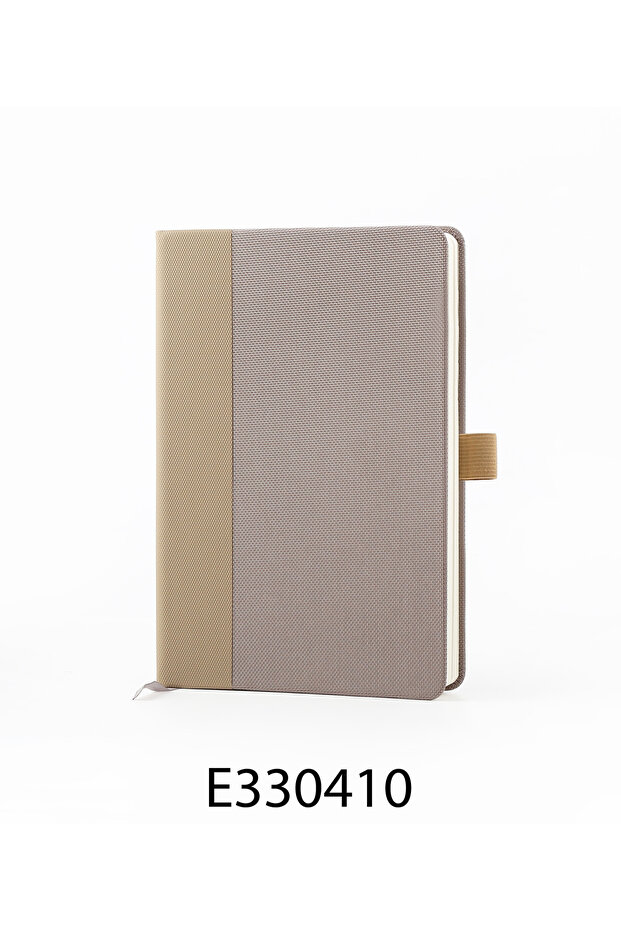 Unisex Textile-Covered Modern Notebook – Durable, Stylish Journal with Soft Touch Beige