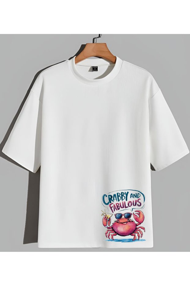 New Season Crabby and Fabulous Top Printed Cotton T-Shirt Sebesta Fashion