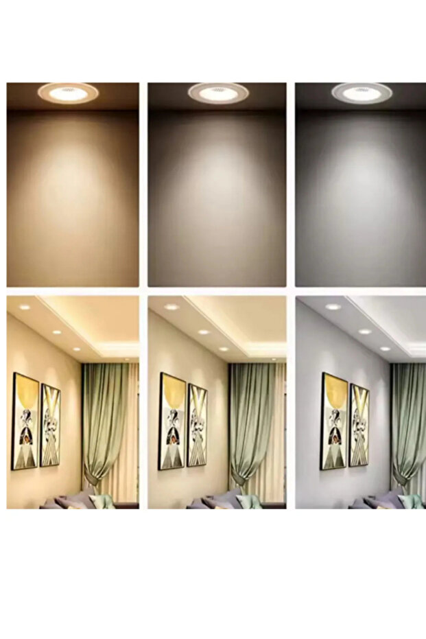 7 Watt Tasarruflu Dekoratif Camlı 3 Renkli Led Panel Spotu 1,2,3,4,5,6,8,10,100-ADET - 3