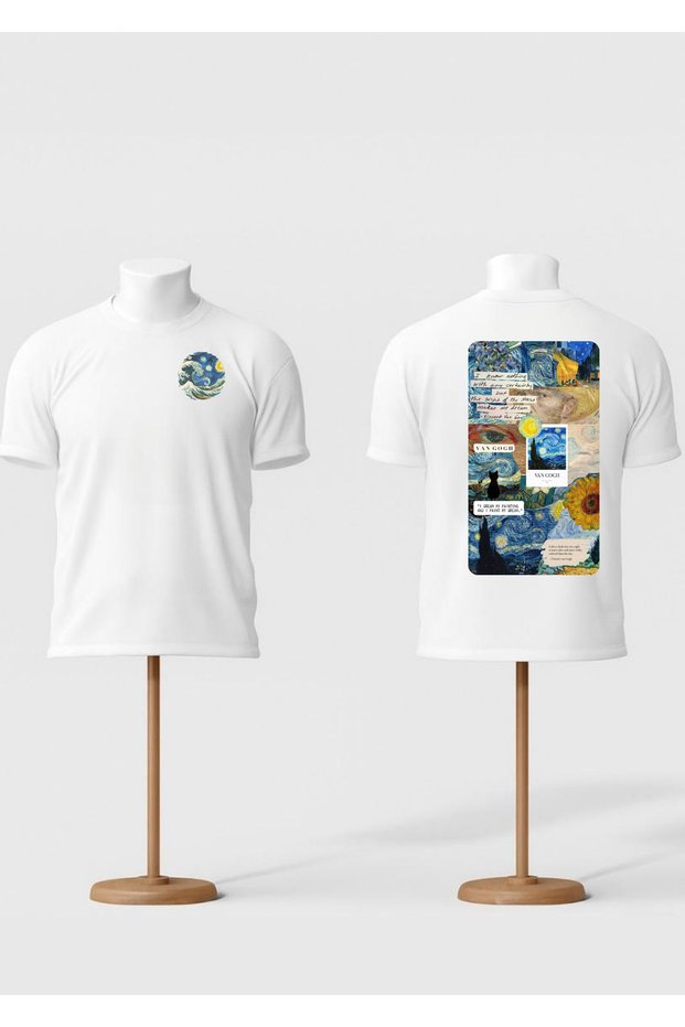 Van Gogh Printed T-Shirt, Oversize Unisex Black T-Shirt Kids / Adult