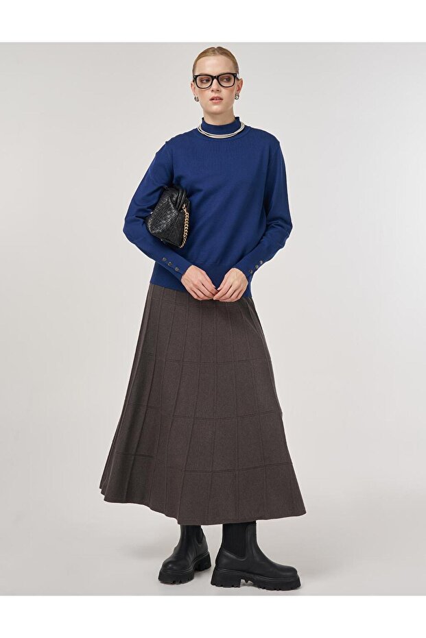 Basic Viskon Triko Kazak İndigo - 3