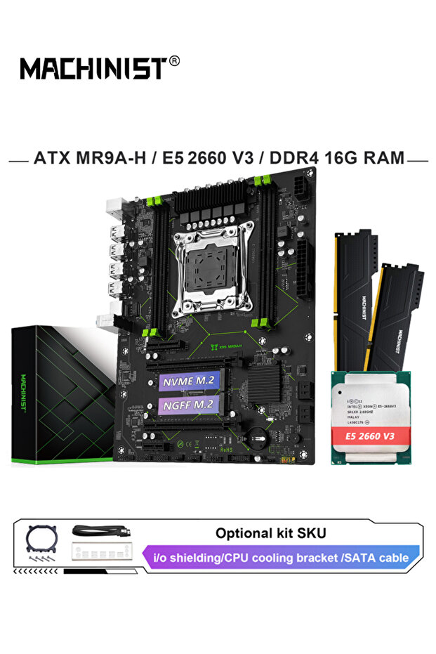 cpu MACHINIST X99 Motherboard combo optional Xeon E5 2660 V3 LGA 2011-3 CPU and DDR4 16GB RAM Kit Du - 7