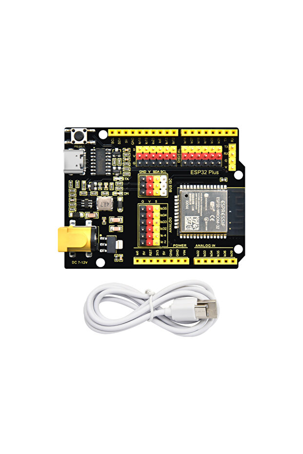 ESP32 PLUS Board KEYESTUDIO IOT ESP32-WROOM-32 Plus Development Board +Type C USB Built-in WIFI+Blue