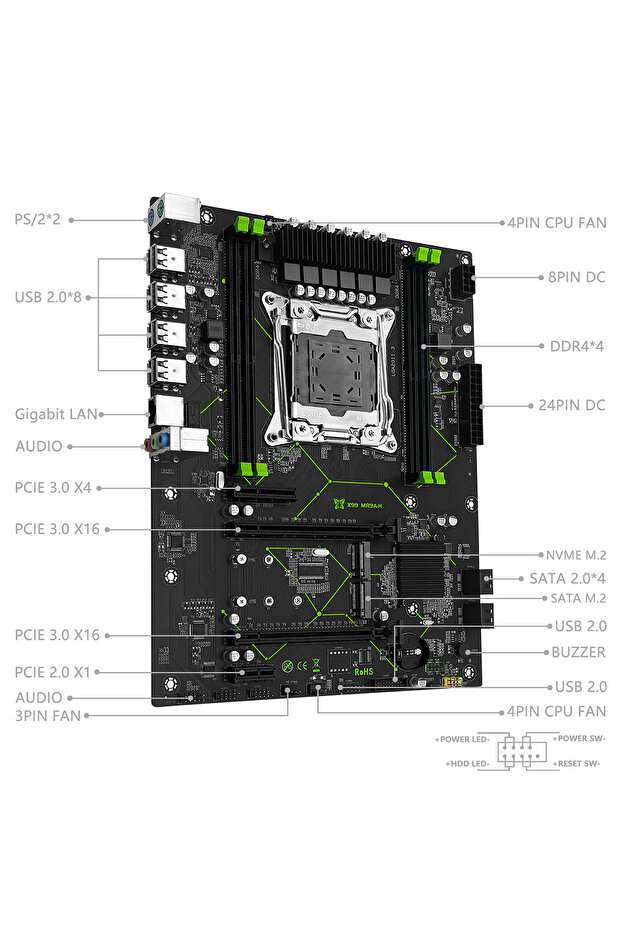 cpu MACHINIST X99 Motherboard combo optional Xeon E5 2660 V3 LGA 2011-3 CPU and DDR4 16GB RAM Kit Du - 2