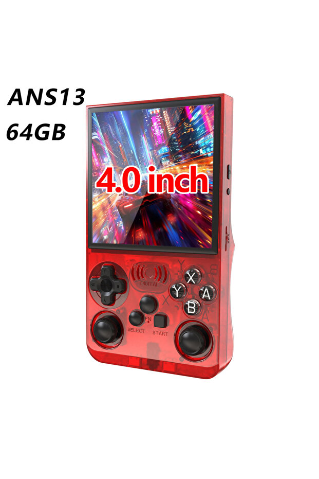 ANS13 Red New Open Source Handheld Game Console 3.5Inch 4.0Inch IPS Screen Video Game Console Buil - 1