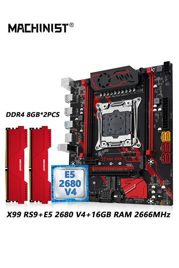 Motherboard+CPU+RAM MACHINIST X99 RS9 Motherboard LGA 2011-3 Intel Xeon E5 2680 V4 CPU And DDR4 16GB - 7
