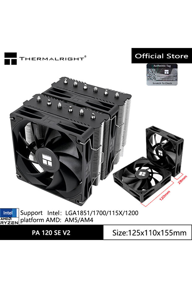 Fixed Color Other PA 120 SE ARGB WT V2 Thermalright Peerless Assassin 120 SE V2 Computer case air co - 1