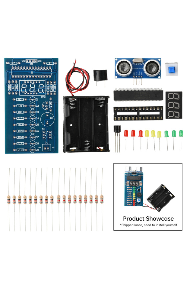 DIY Kit DIY Ultrasonic Ranging Alarm Kit DC 4.5-6V Ultrasonic Distance Measurer Module Soldering Pra