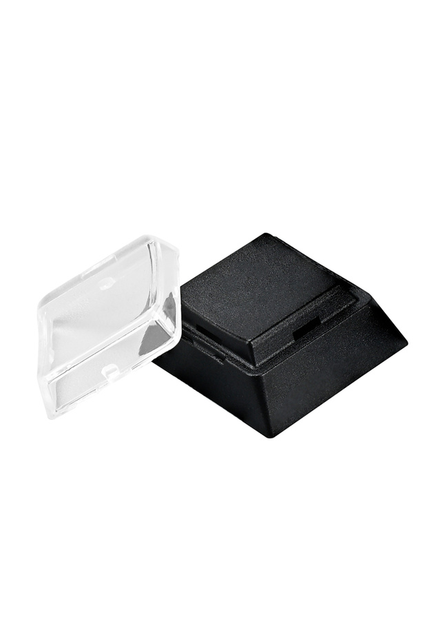 black 24pcs 12/24 Universal Instantly Custom Double-Layer Keycaps with Transparent Cover Cap for DIY - 1