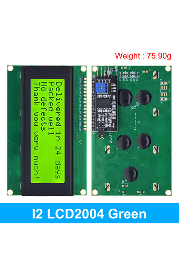 I2 LCD2004 Green LCD2004+I2C 2004 20x4 2004A Blue/Green Screen HD44780 Character LCD /W IIC/I2C Seri - 1
