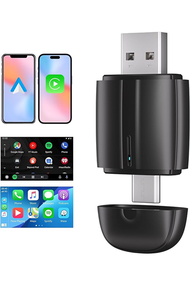Wireless CarPlay Adapter for IOS CarPlay and Android Auto - 1