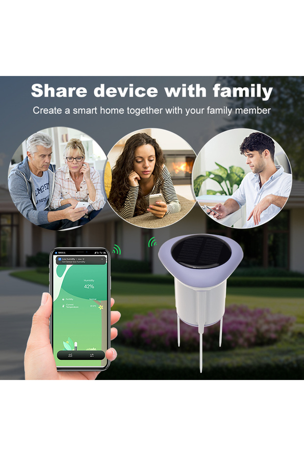 GRAY Smart Tuya Zigbee Solar Soil Sensor Tester Planting Moisture Temperature and Humidity Meter IP6 - 6