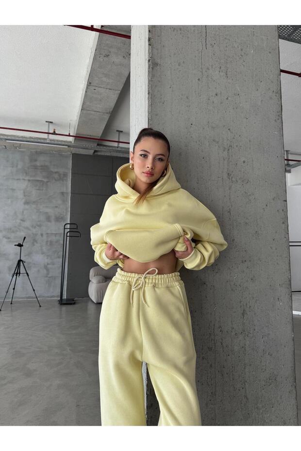 OW Sarı Oversize Yüksek Bel Jogger - 4
