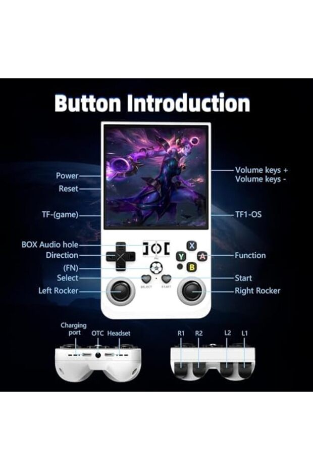 R36MAX Retro Handheld Game Console, 4.0 Inch IPS Screen, 64GB Memory, Portable Arcade Video Gaming C - 8