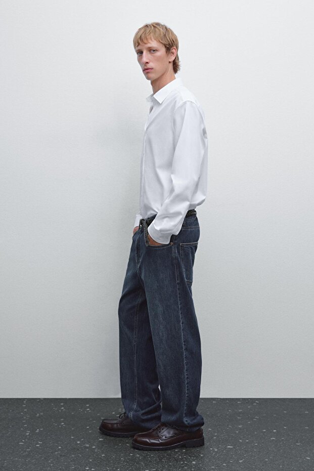 Regular fit dokulu gömlek - 1