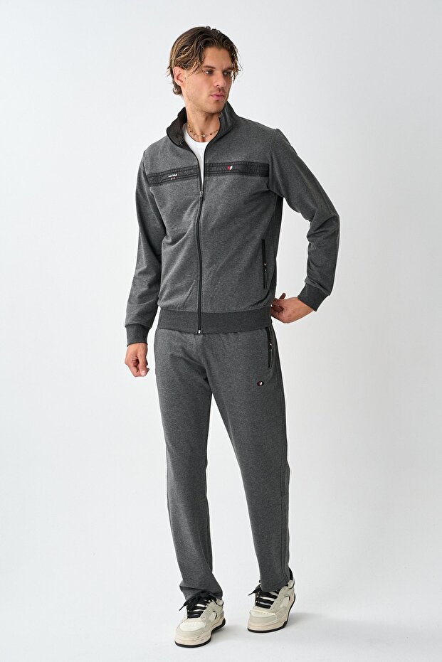 Men's Two Thread Large Size Sweat Suit Set E216 - 1