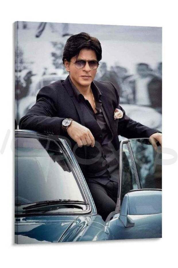 Shah Rukh Khan Black & White Art Poster (30x40 cm) – Indian Actor Canvas Unframed