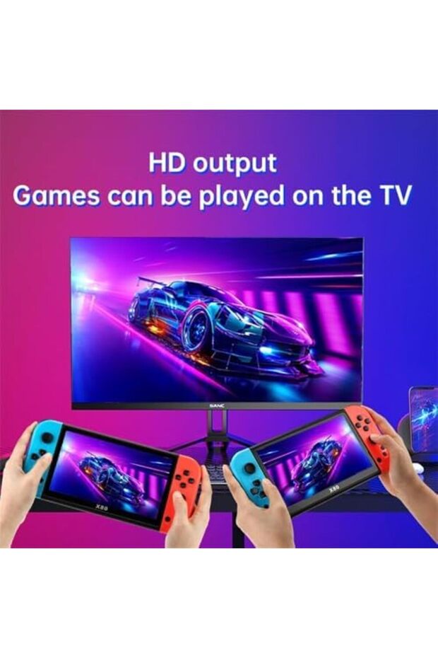 وحدة تحكم ألعاب محمولة X80 ريترو - شاشة عالية الدقة 7 بوصات، أكثر من 10,000 لعبة كلاسيكية مدمجة، تدعم 10 محاكيات - 5