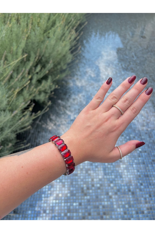 Taşlı çelik bileklik - 3