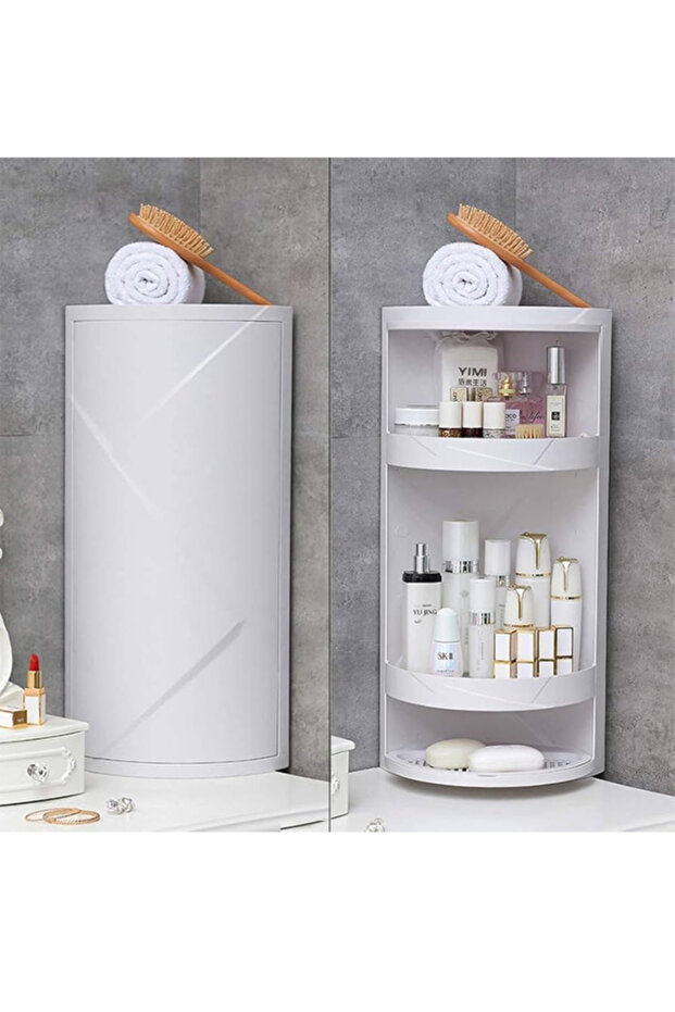 3 Layer Multifunction Bathroom Rotating Triangle Storage Rack,Corner Shelf,BB3444 - 1
