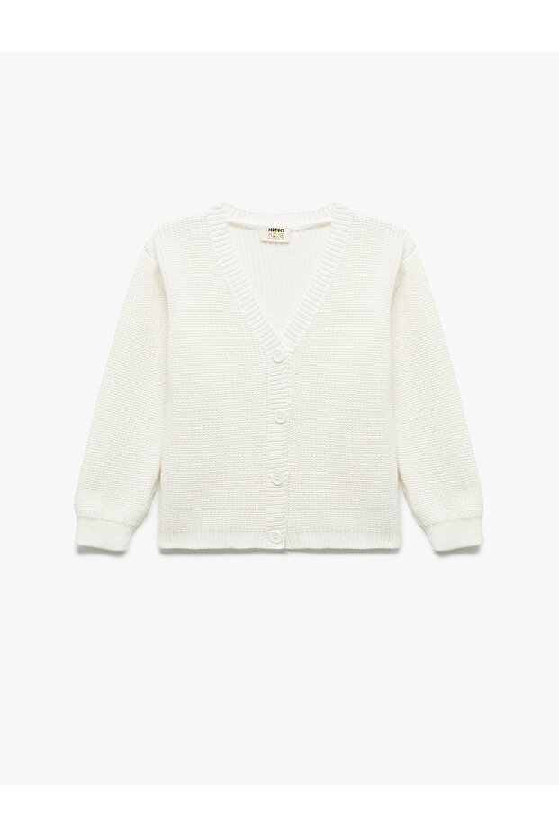 V-Neck Long Sleeve Basic Knitwear Cardigan
