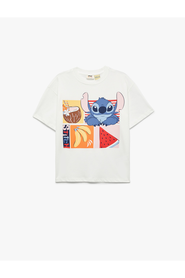 Stitch Licensed Cotton Long Sleeve Crew Neck Printed T-Shirt