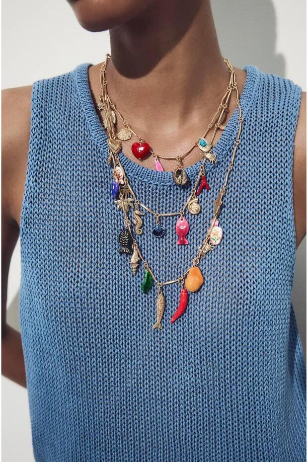 Marka 3lü Charm Kolye - 2