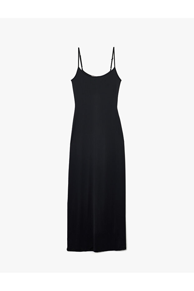 Comfortable Fit U-Neck Slim Strap Long Nightdress