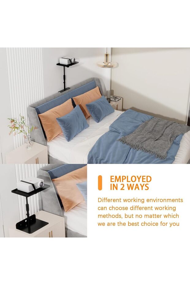 CENXI Projector Stand, Height Adjustable, Hidden Shelf Desktop No Drilling - 7