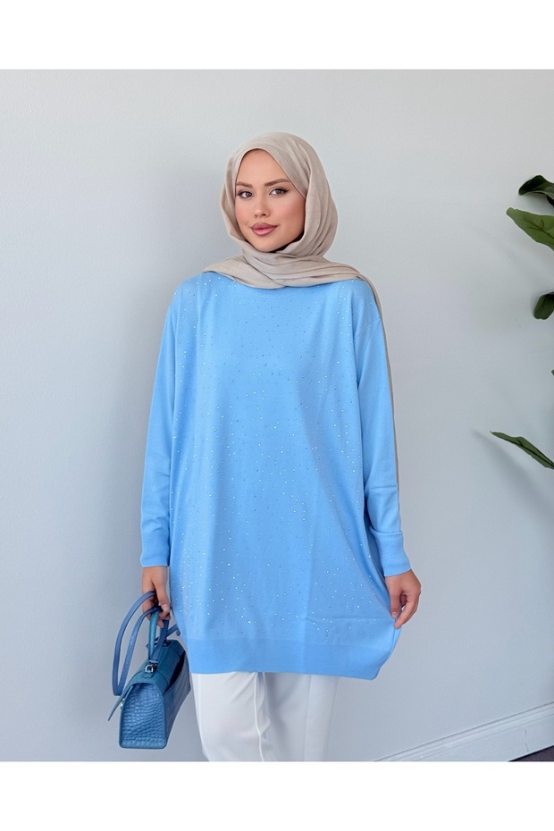 Taşlı Merserize Tunik - 2