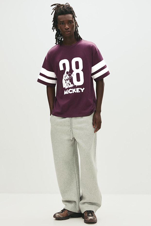 Kısa kollu Mickey Mouse baskılı t-shirt - 3
