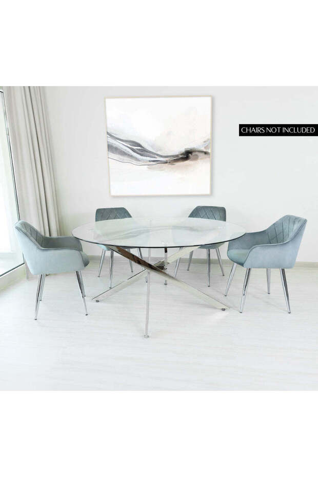 Dining Table - Davos Chrome Large Round 6-Seater