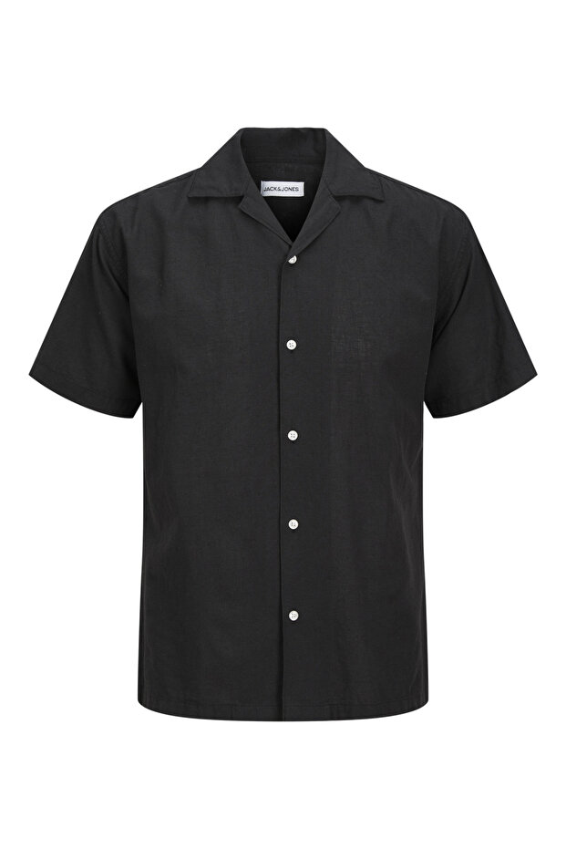 قميص بقصّة عادية وياقة منتجع سادة - 3