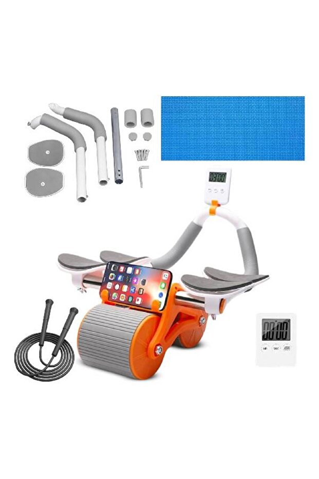 4th Gen Automatic Rebound Ab Roller – Abs Wheel with Elbow Support, Timer, Knee Mat for Men & Women