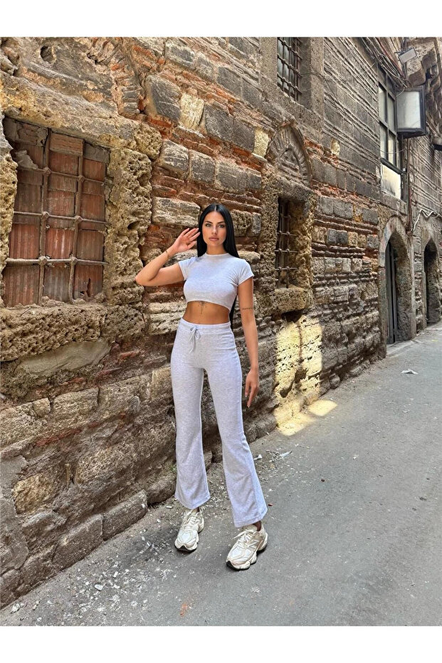 مجموعة قصيرة من البولي أميد إيلاستان باللون الرمادي - 4