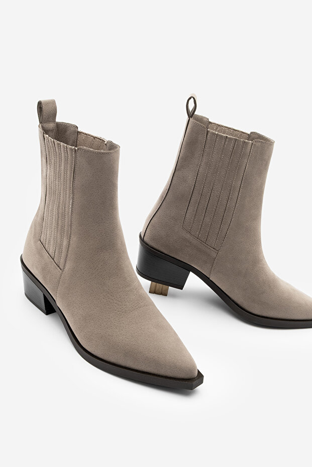 Women's Pointed Toe Thick Heeled Cowboy Double Elastic Western Boots Losya