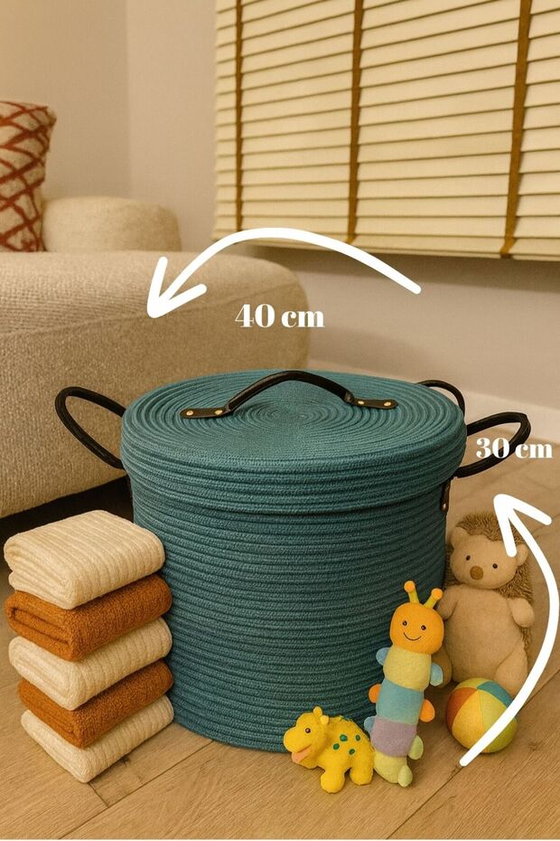 Armonia Leather Handle Covered Dirty Laundry Basket Organizing Basket Toy Basket