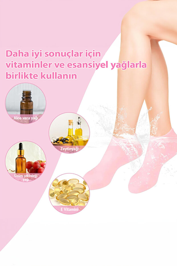 Silikon Ayak Bakım Çorabı Nemlendirici Jel Çorap Ölü Deri Atıcı Çatlak Önleyici Çorap Ayak Bakımı - 5