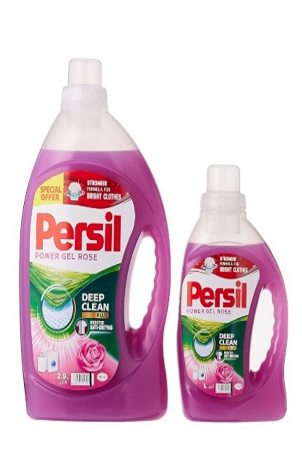 Power Gel Liquid Laundry Detergent, With Deep Clean Technology, Rose, 2.9L +1L x 2