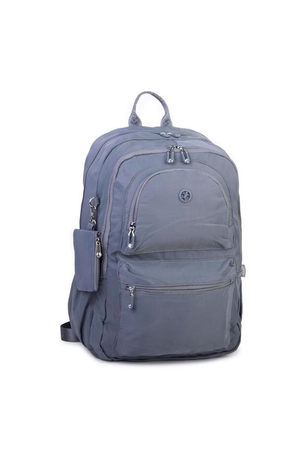 Unisex Large Size Lightweight Multi-Eye Backpack Gray
