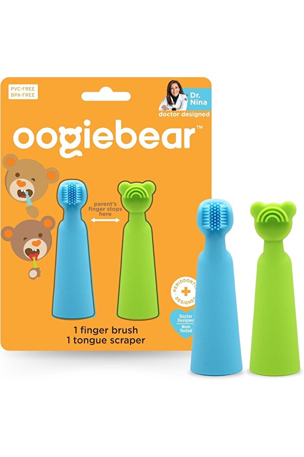 Baby Finger Brush & Tongue Scraper - Gentle Oral Care, Soft Silicone, BPA-Free