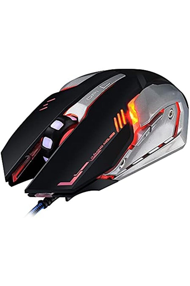 لوحة مفاتيح وماوس للألعاب، كمبيوتر ولوحة مفاتيح سلكية بإضاءة خلفية USB، برنامج تشغيل ماوس عالي الدقة، لعبة C - 6