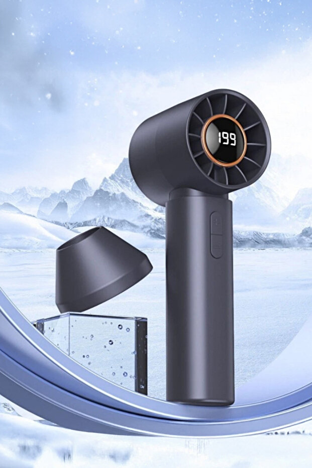 Taşınabililir Mini Usb Şarjlı Turbo Dijital Ekranlı El Vantilatör Fan Soğutucu T12 - 4