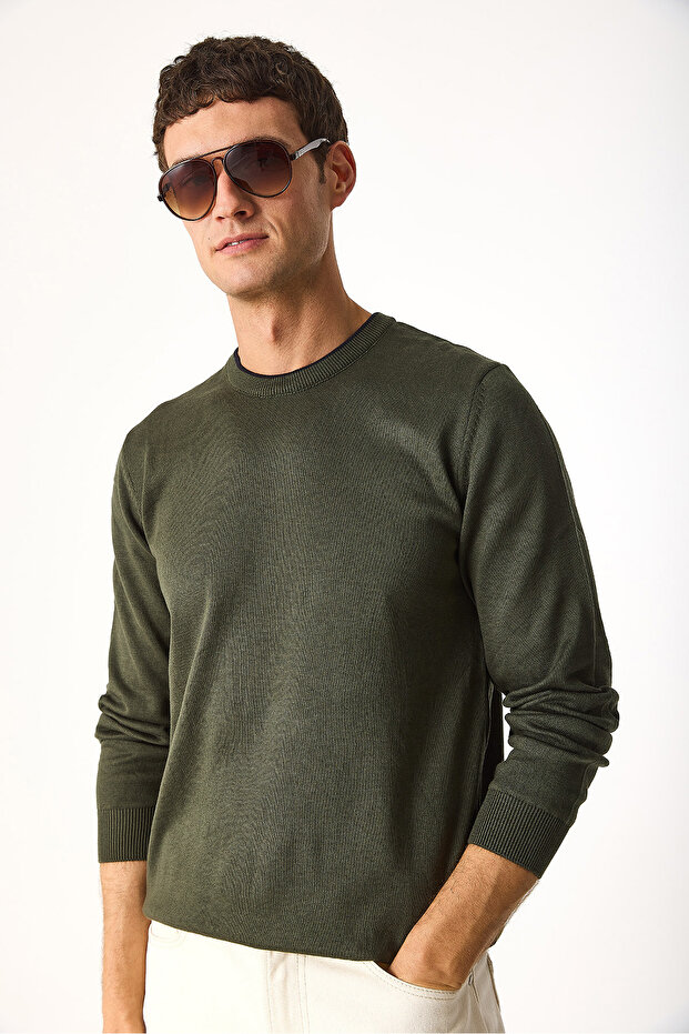 Bisiklet Yaka Regular Fit Basic Triko - 6