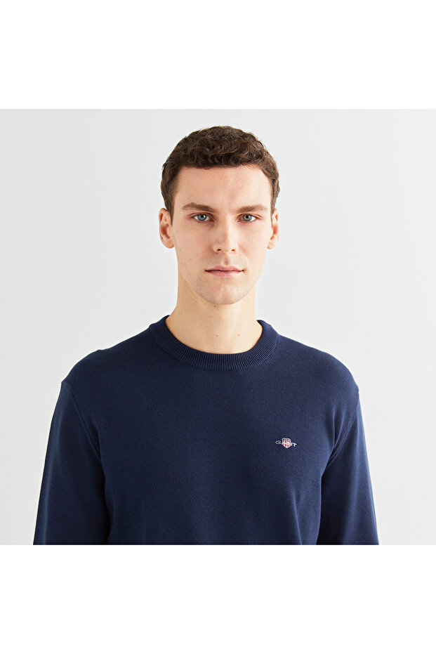 Erkek Lacivert Regular Fit Bisiklet Yaka Kazak - 4