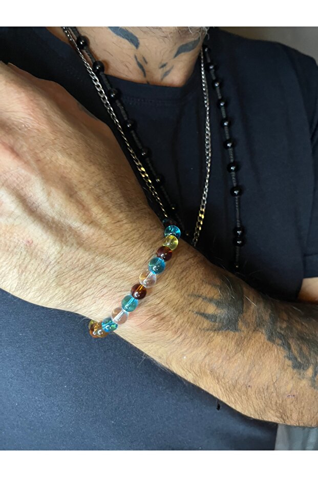 Bonibon Mixed Glass Beads Natural Stone Bracelet