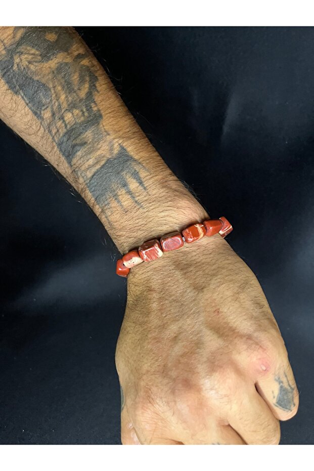 سوار من حجر العقيق الطبيعي مستطيل الشكل - 2