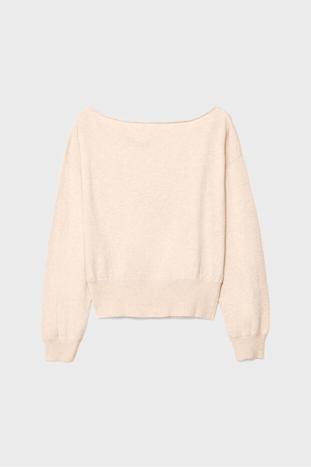 Geniş yaka triko kazak - 4