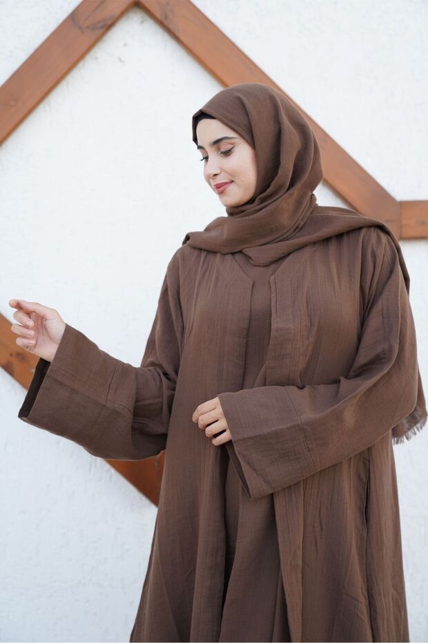 عباية فرح من الموسلين بطبقتين / كيمونو